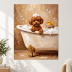 Custom Pet Portrait Bubble Bath Canvas Wall Art - personalized canvas detail 9