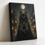 Custom Gothic Hooded Pet Portrait Canvas Wall Art
