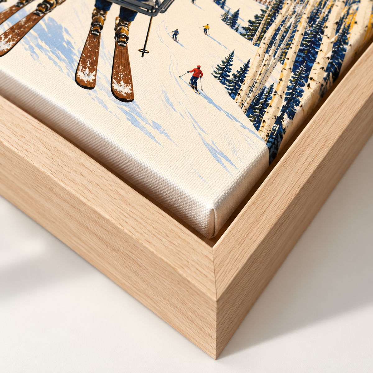 Aspen Vintage Ski Lift Canvas Wall Art - canvas detail view 12