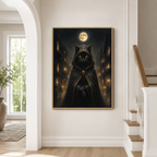 Custom Gothic Hooded Pet Portrait Canvas Wall Art