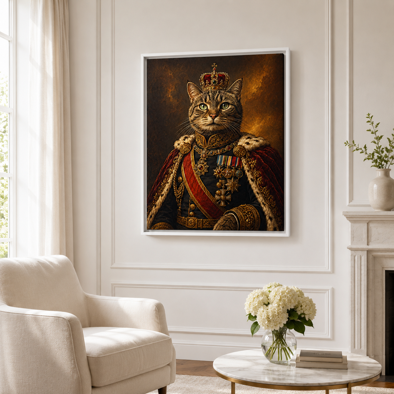 Custom Royal Pet Portrait Canvas