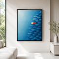 Orange Fish in Blue School Canvas Wall Art
