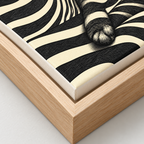 Black Cat Optical Illusion Striped Canvas Wall Art - canvas detail view 10