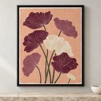 Burgundy and Cream Boho Floral Canvas Wall Art - canvas detail view 8