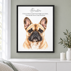 Custom Pet Memorial Portrait framed room mockup