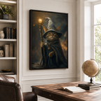 Custom Magical Wizard Pet Portrait Canvas Wall Art