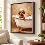 Custom Pet Portrait Bubble Bath Canvas Wall Art - personalized canvas detail 4