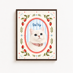 Custom Floral Cat Portrait Canvas Aura Canvas
