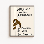 Funny Dog Bathroom Canvas Wall Art Aura Canvas