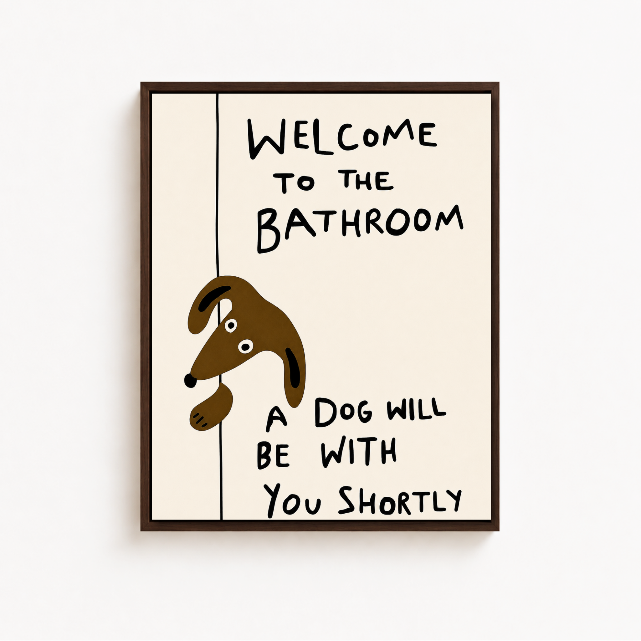 Funny Dog Bathroom Canvas Wall Art Aura Canvas