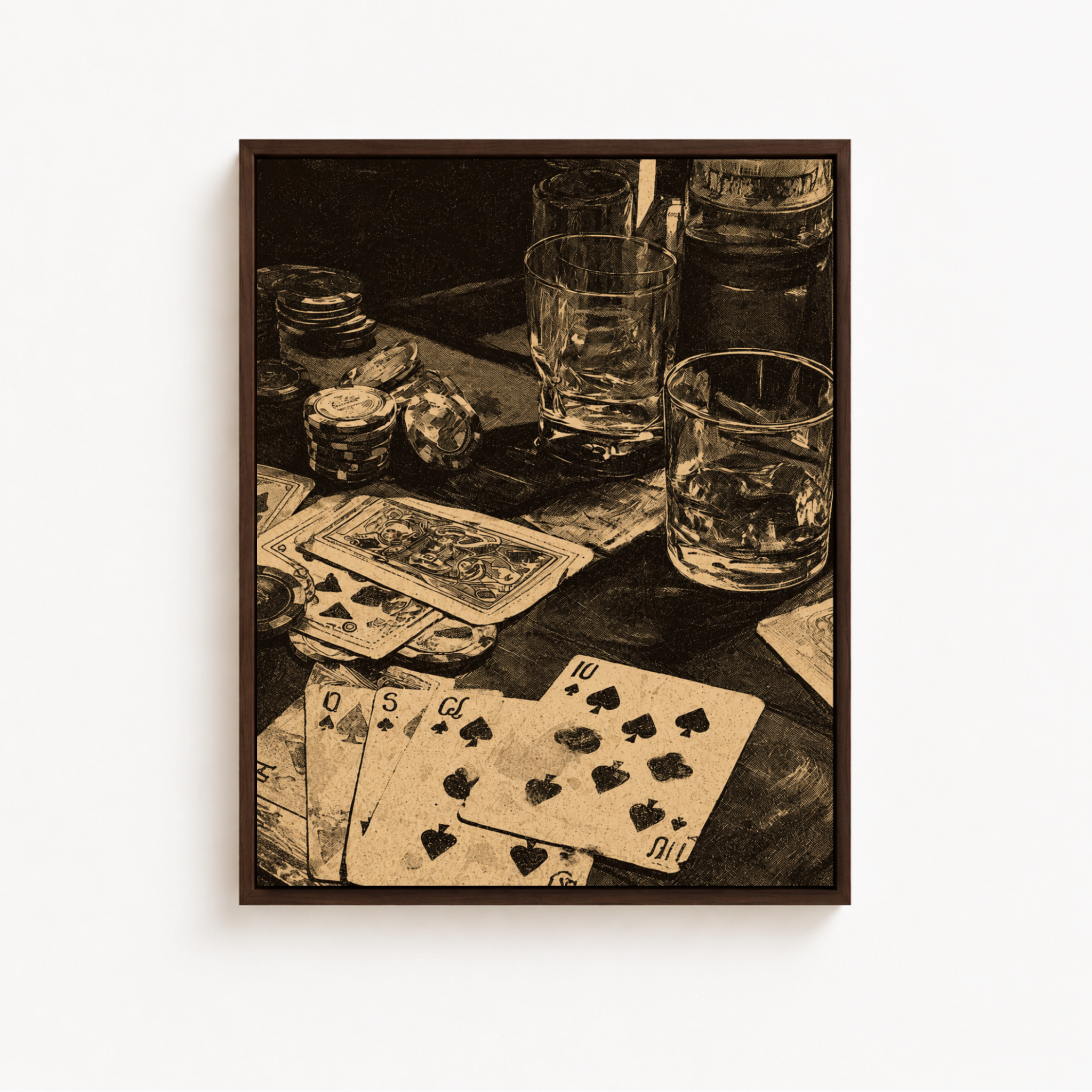 Vintage Poker Night Canvas Wall Art Aura Canvas