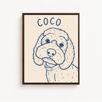 Custom Minimal Line Art Dog Portrait Canvas Aura Canvas