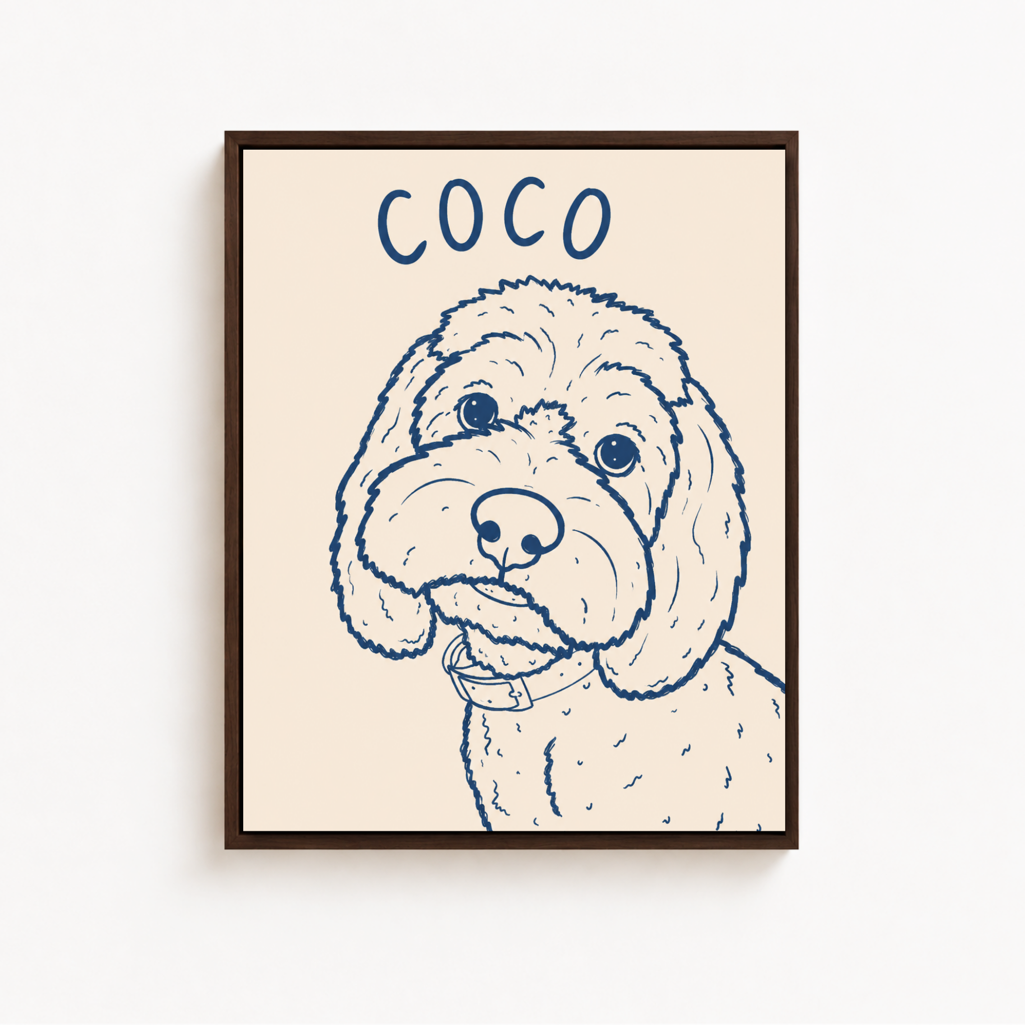 Custom Minimal Line Art Dog Portrait Canvas Aura Canvas
