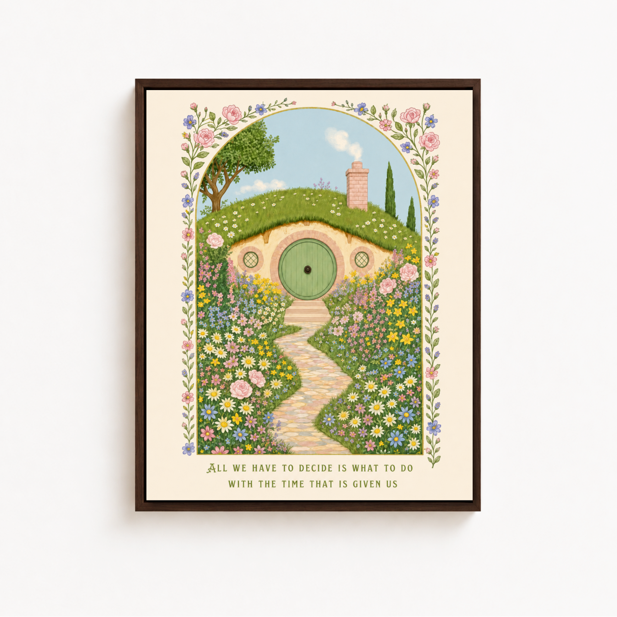 Enchanted Garden Cottage Canvas Wall Art Aura Canvas