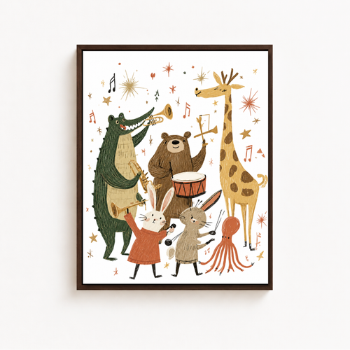 Animal Band Canvas Wall Art Aura Canvas