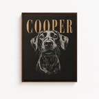 Custom Engraved Pet Portrait Canvas Aura Canvas