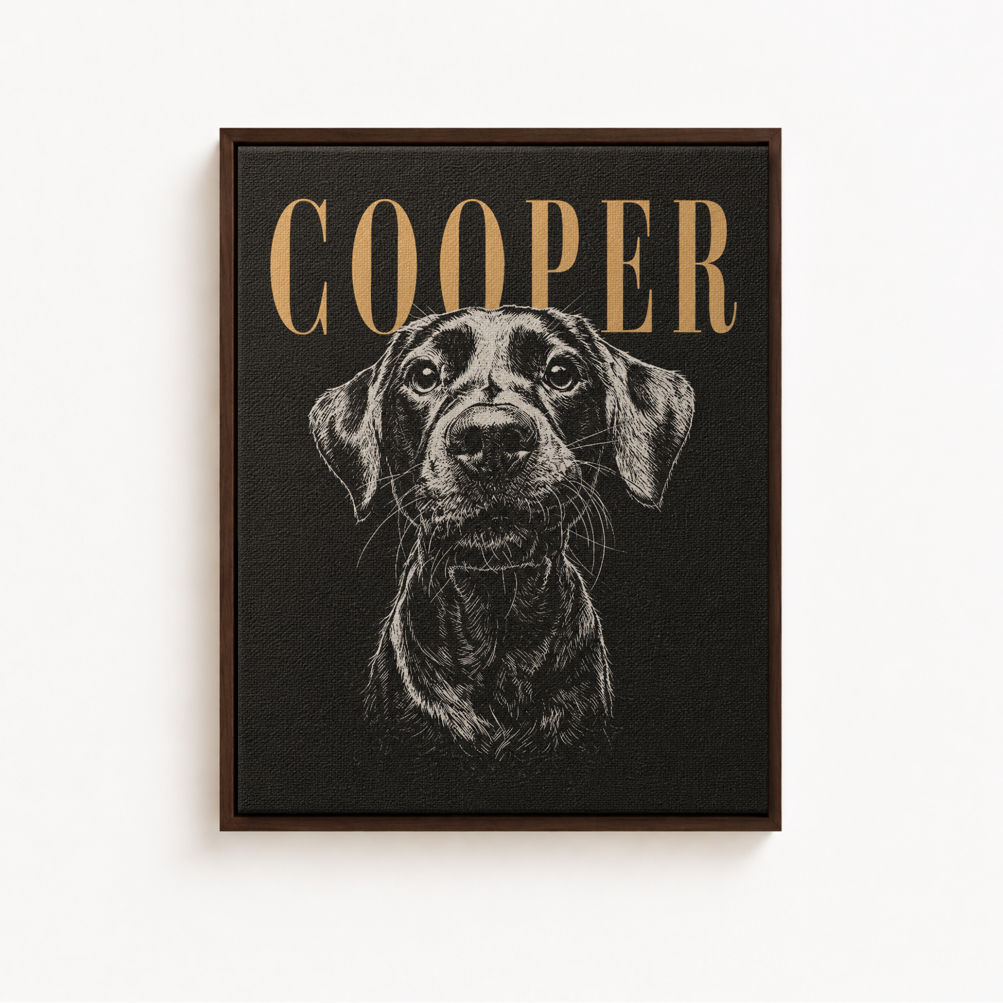 Custom Engraved Pet Portrait Canvas Aura Canvas