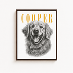 Custom Vintage Pet Portrait Canvas Aura Canvas