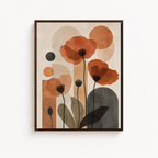 Terracotta Poppy Flower Canvas Aura Canvas