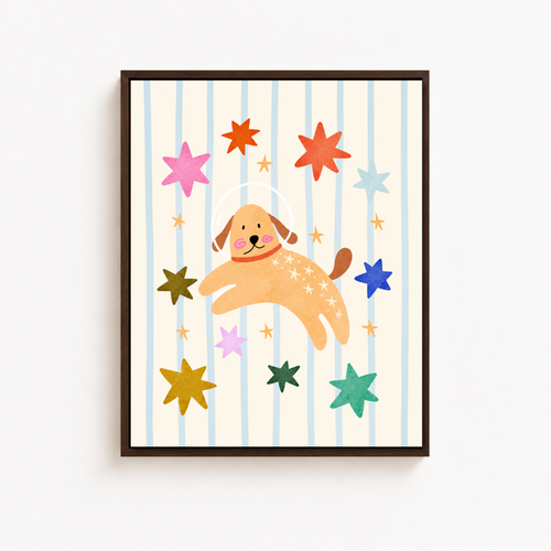 Astronaut Puppy Canvas Wall Art Aura Canvas
