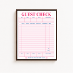 Retro Guest Check Canvas Wall Art Aura Canvas
