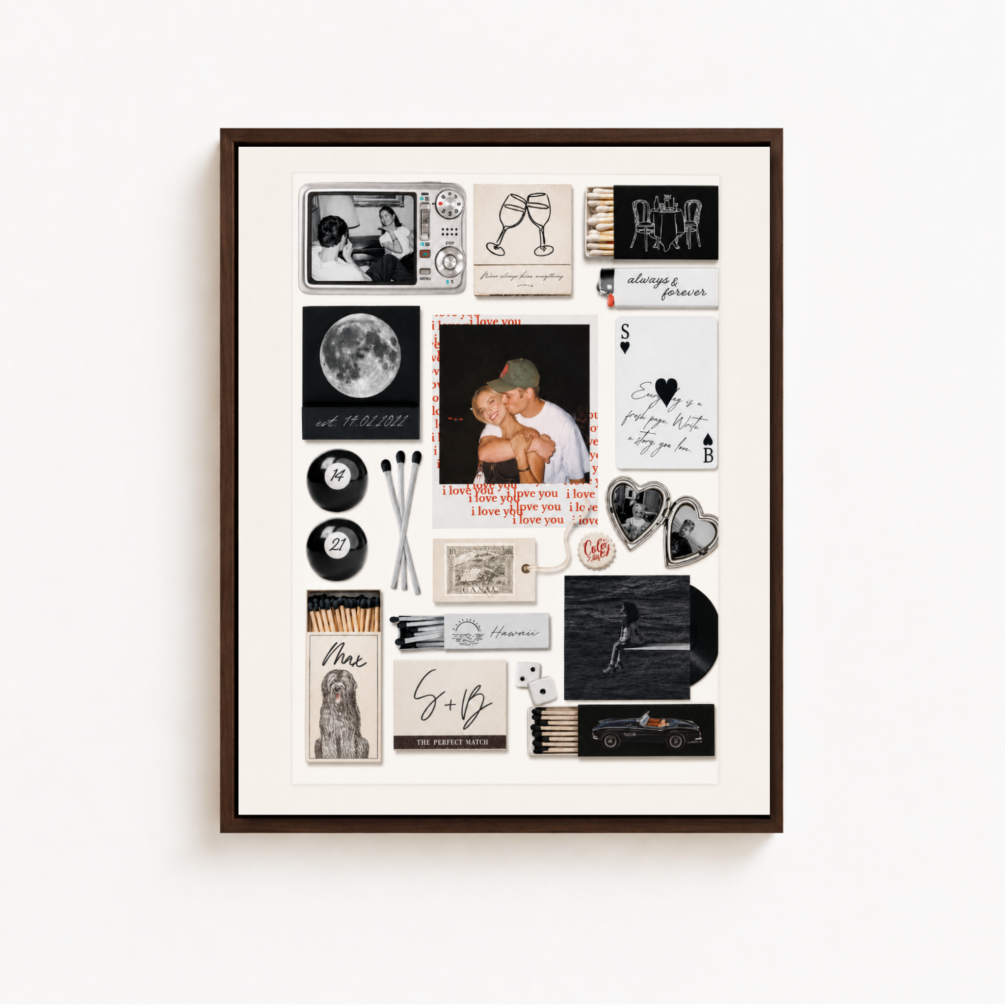 Custom Couple Keepsake Collage Canvas Aura Canvas