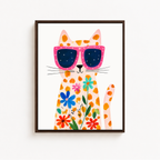 Flower Cat Canvas Wall Art Aura Canvas