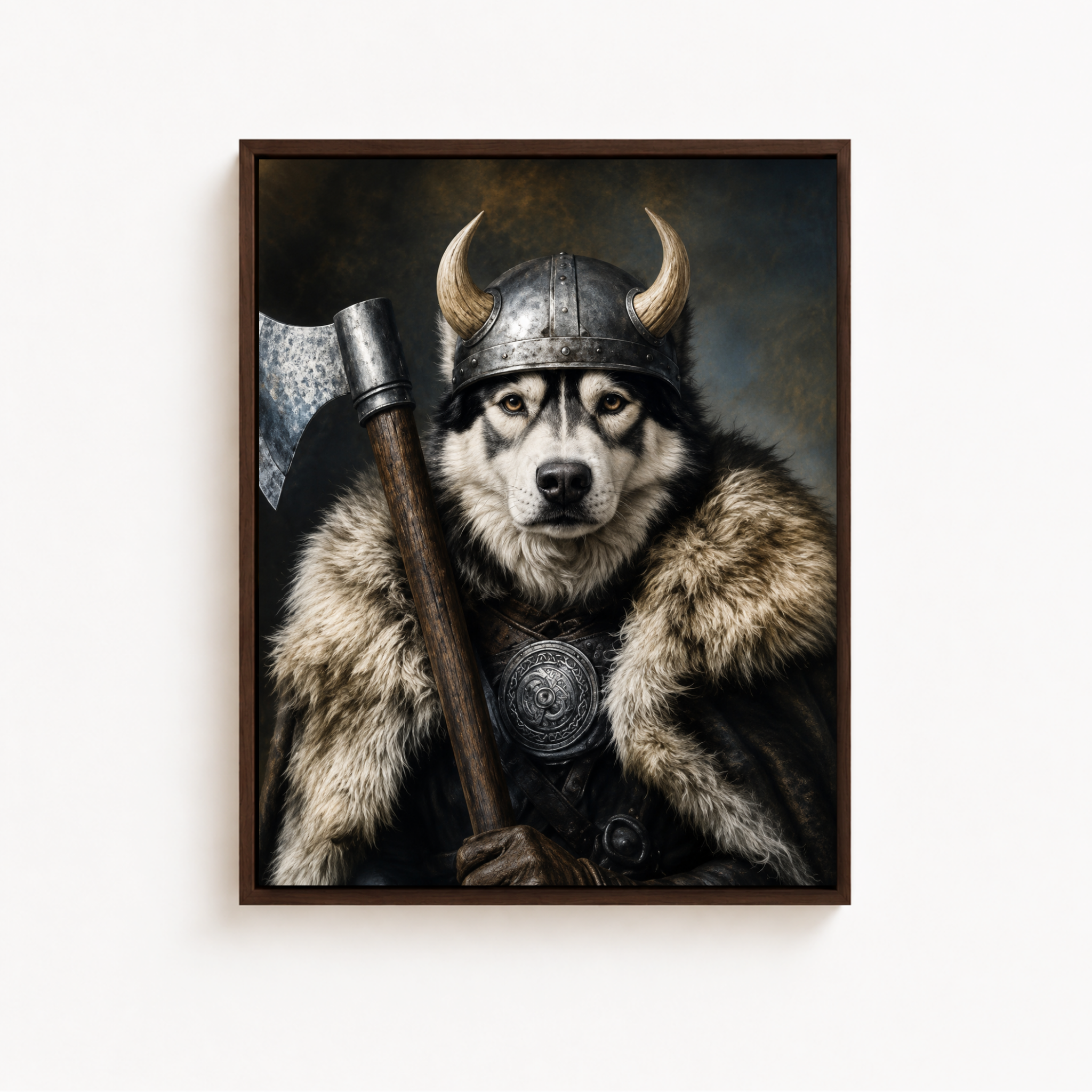 Custom Viking Pet Portrait Canvas Aura Canvas