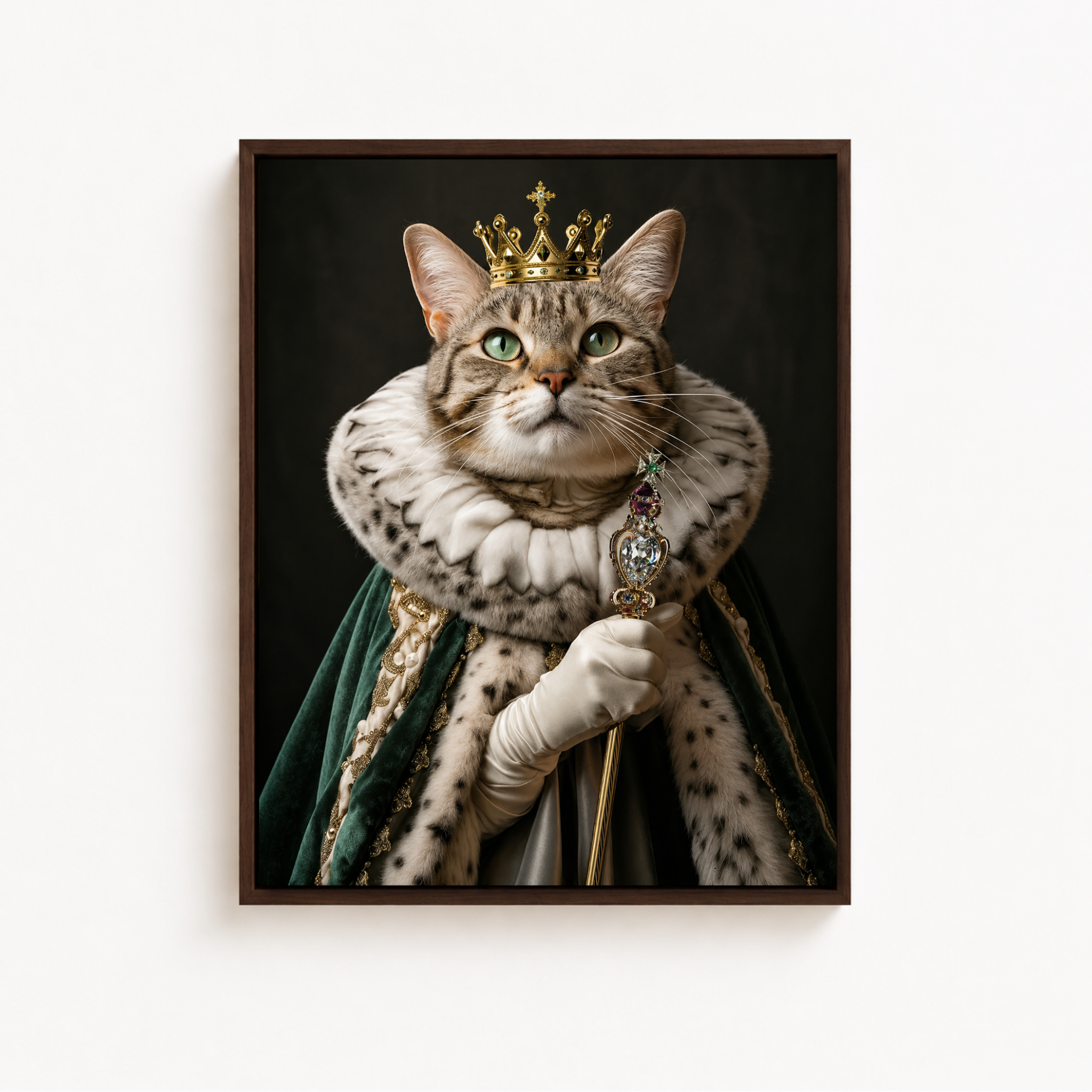 Custom Crowned Pet Portrait Canvas Aura Canvas