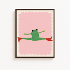 Stretching Frog Canvas Wall Art Aura Canvas