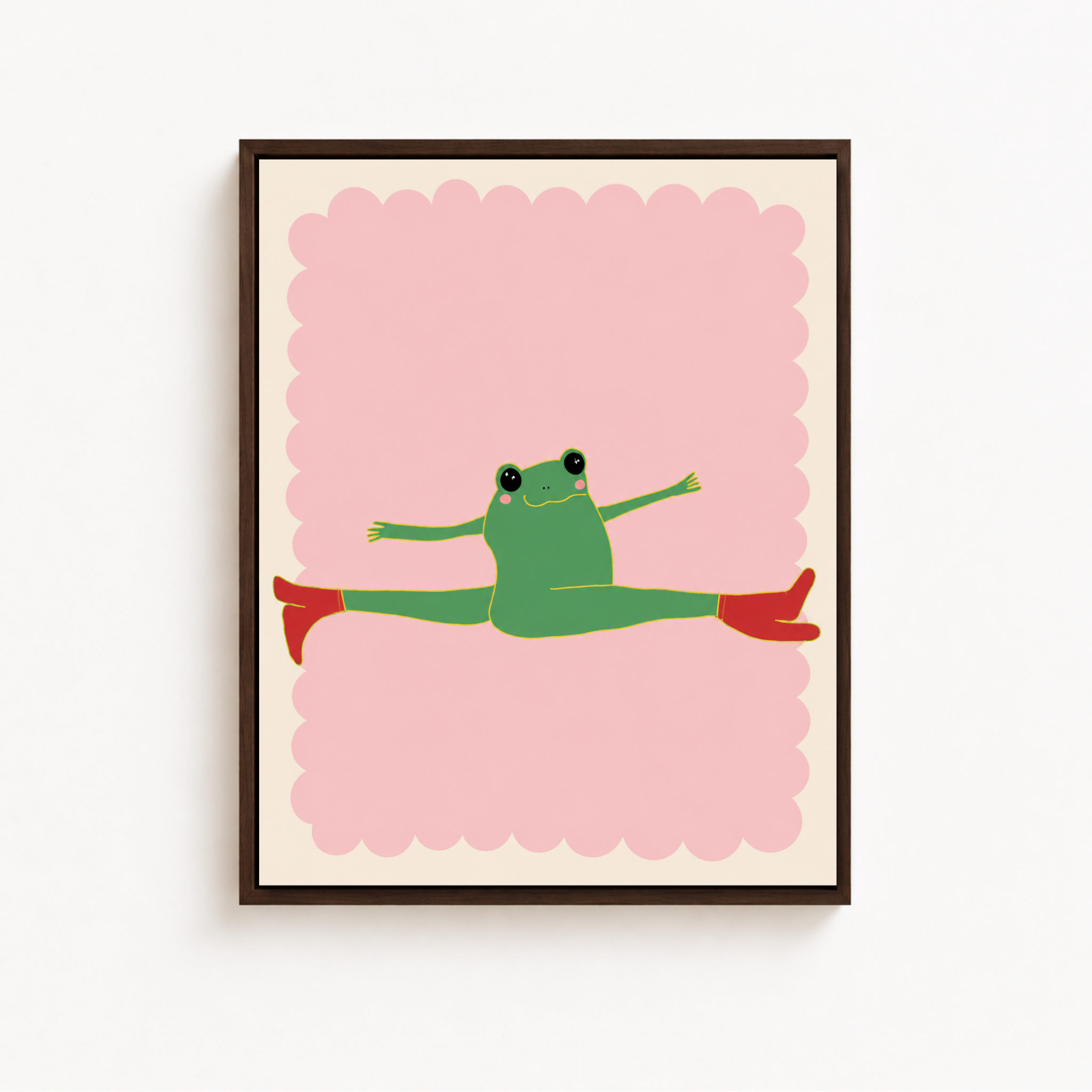 Stretching Frog Canvas Wall Art Aura Canvas