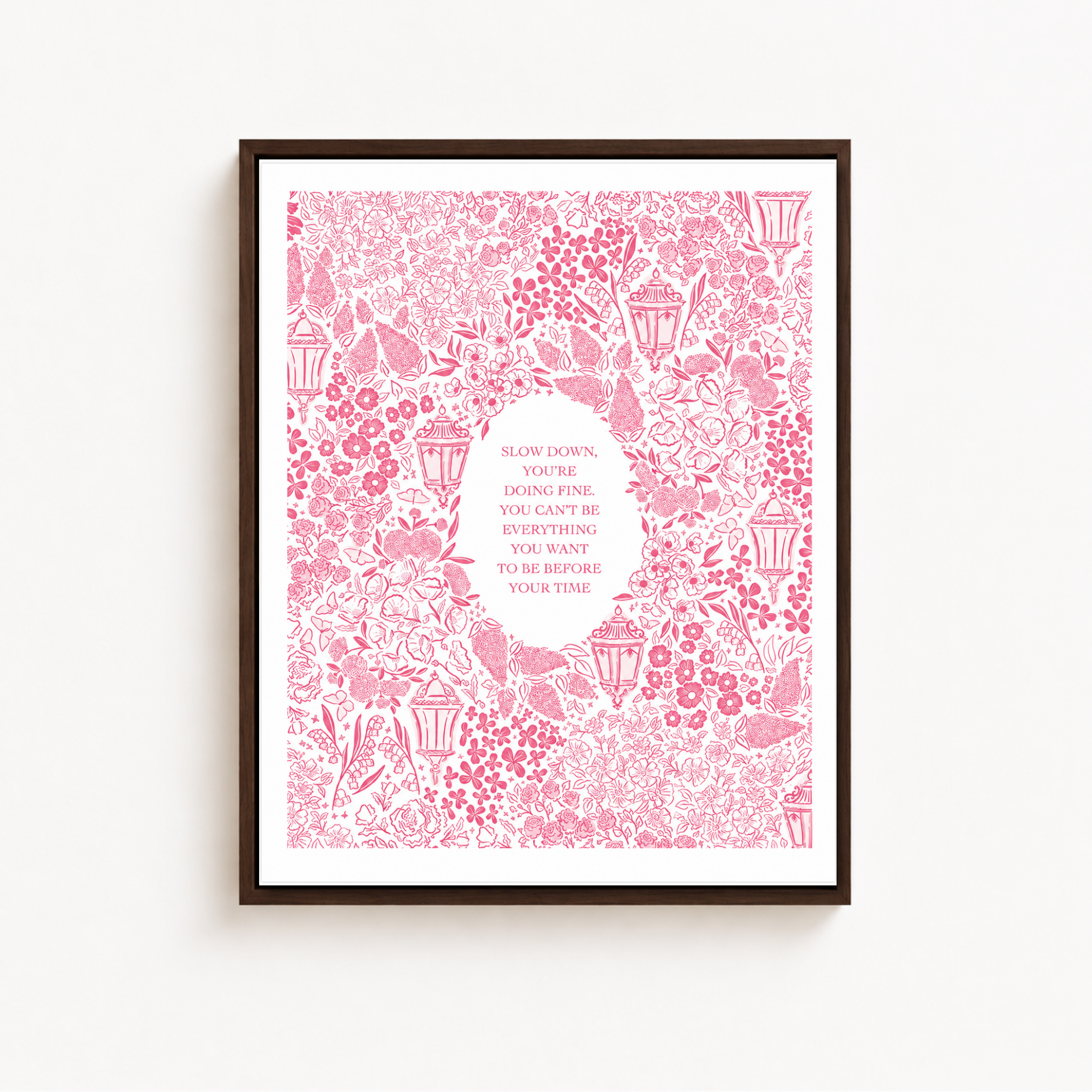 Pink Floral Motivational Quote Canvas Wall Art Aura Canvas