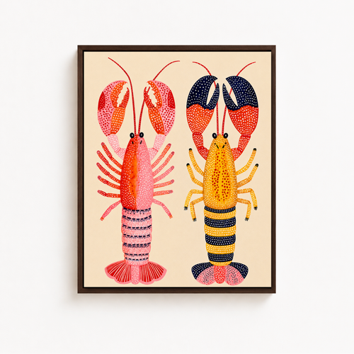 Colorful Lobster Canvas Wall Art Aura Canvas