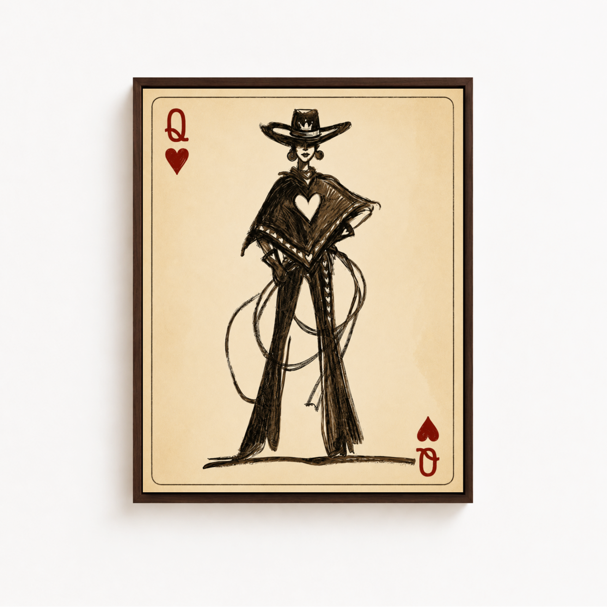 Cowgirl Queen Playing Card Canvas Aura Canvas