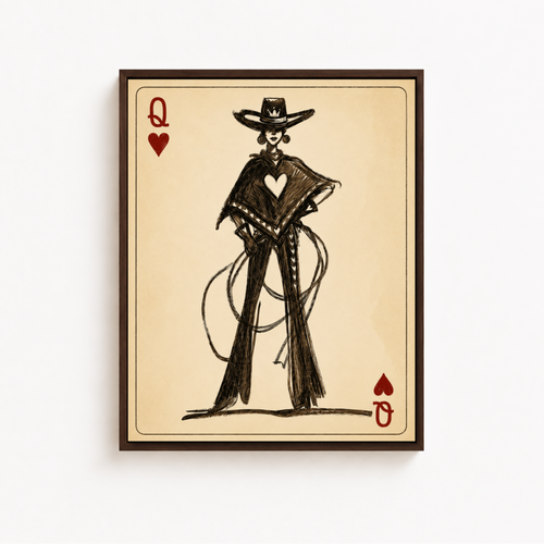 Cowgirl Queen Playing Card Canvas Aura Canvas
