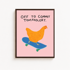 Off To Commit Tomfoolery Chicken Canvas Wall Art Aura Canvas