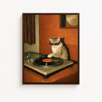DJ Cat Canvas Wall Art Aura Canvas