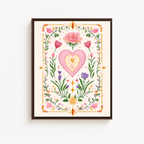 Floral Heart Canvas Wall Art Aura Canvas