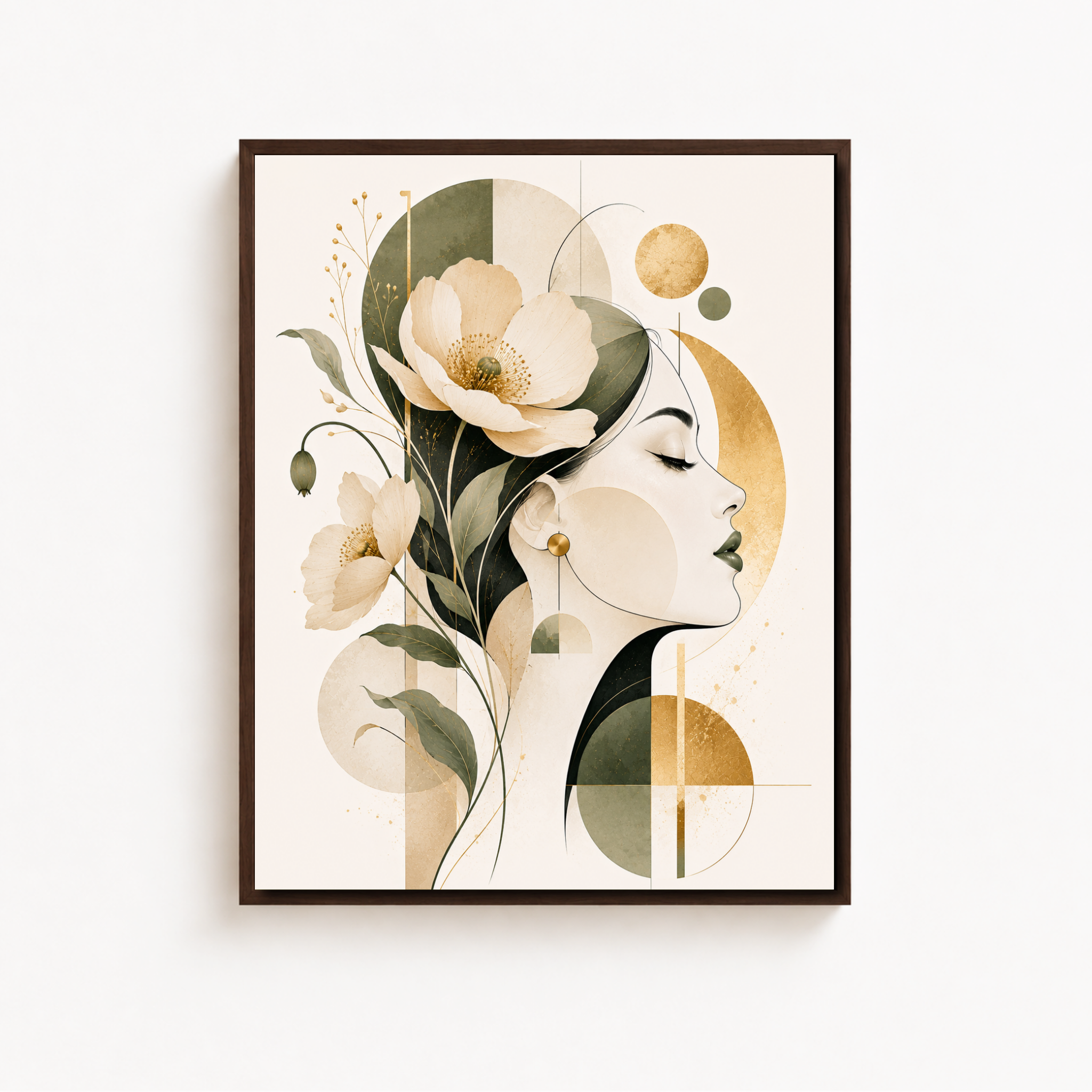 Floral Woman Canvas Wall Art Aura Canvas