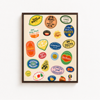 Retro Fruit Sticker Canvas Wall Art Aura Canvas