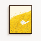 Golden Meadow Dog Canvas Wall Art Aura Canvas