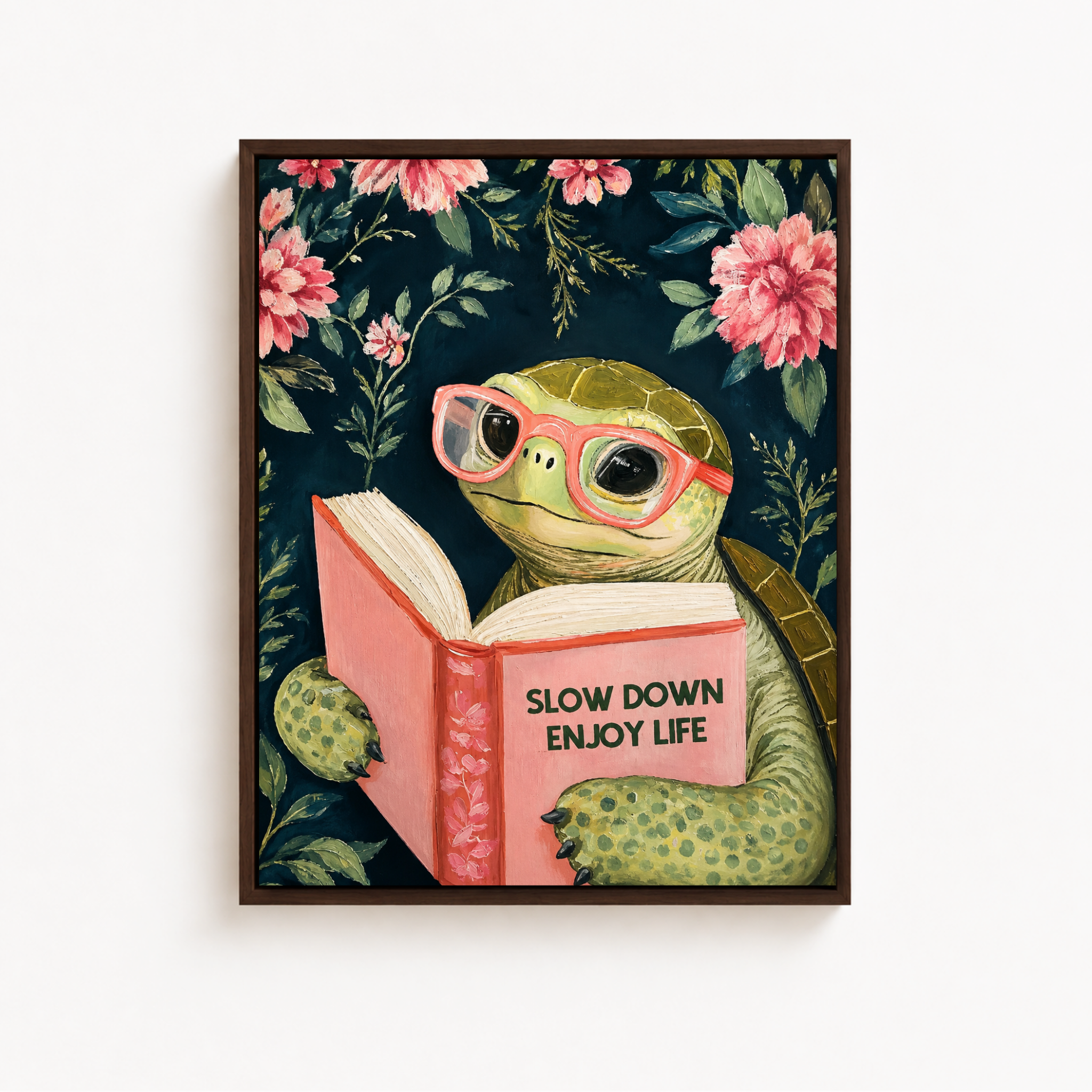 Slow Down Turtle Canvas Wall Art Aura Canvas