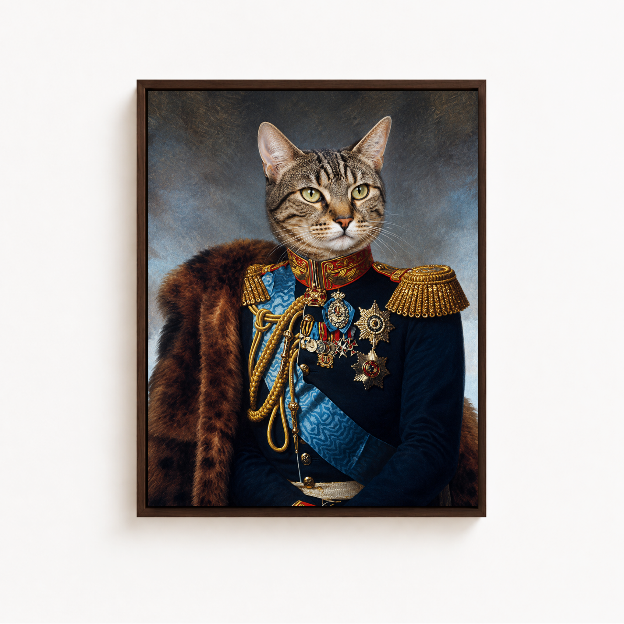 Custom Royal Commander Pet Portrait Canvas Aura Canvas