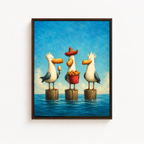 Funny Seagull Canvas Wall Art Aura Canvas