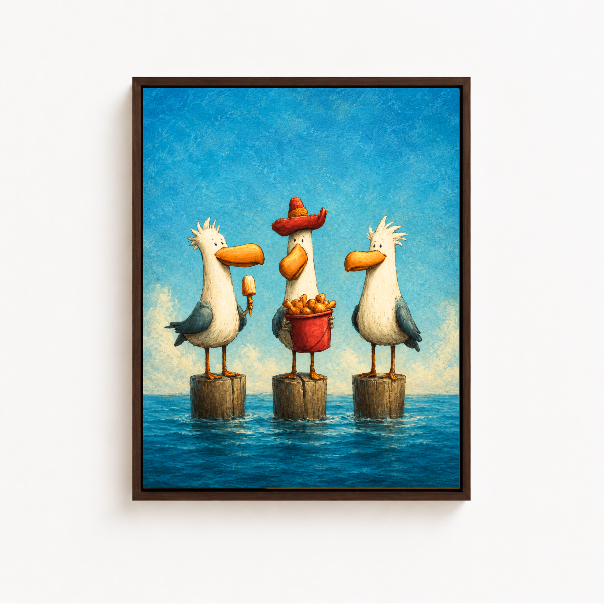 Funny Seagull Canvas Wall Art Aura Canvas
