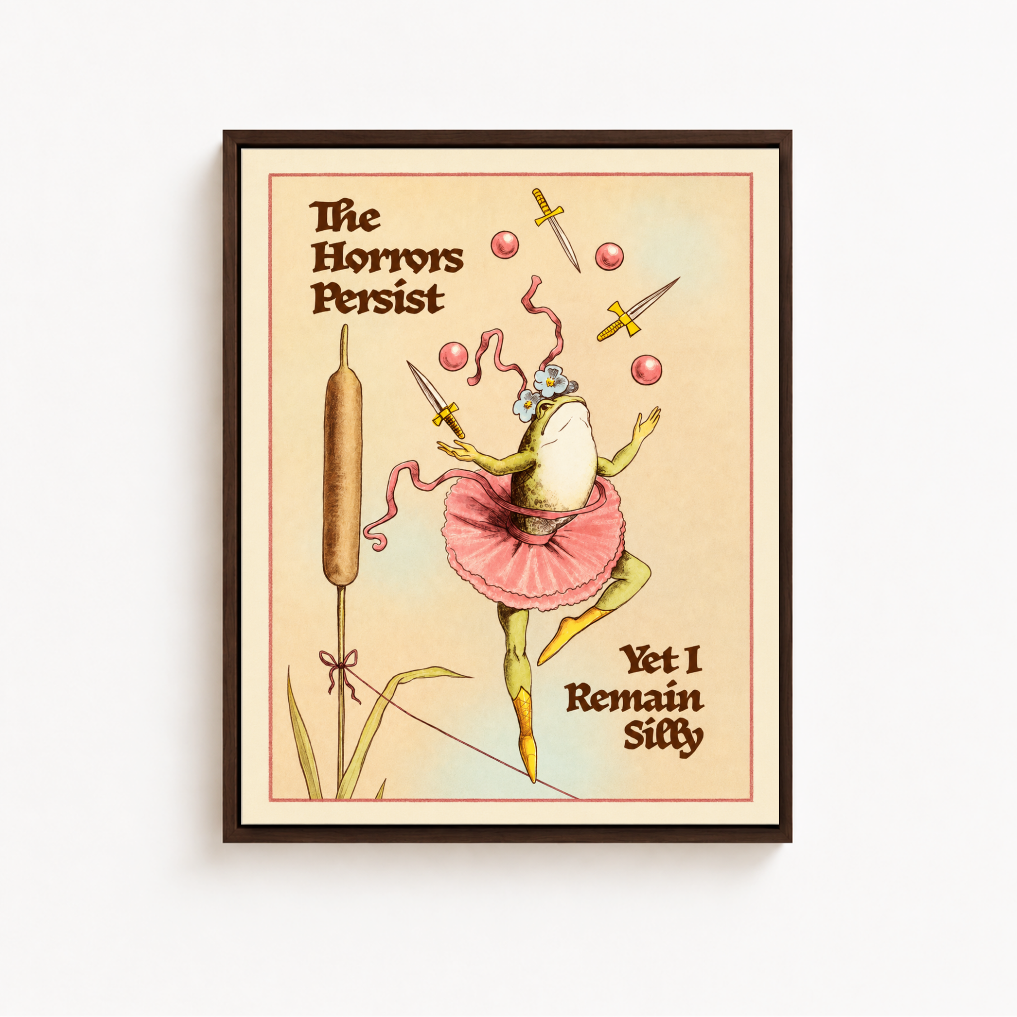 The Horrors Persist Frog Canvas Wall Art Aura Canvas