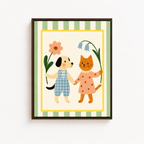 Dog and Cat Friends Canvas Wall Art Aura Canvas