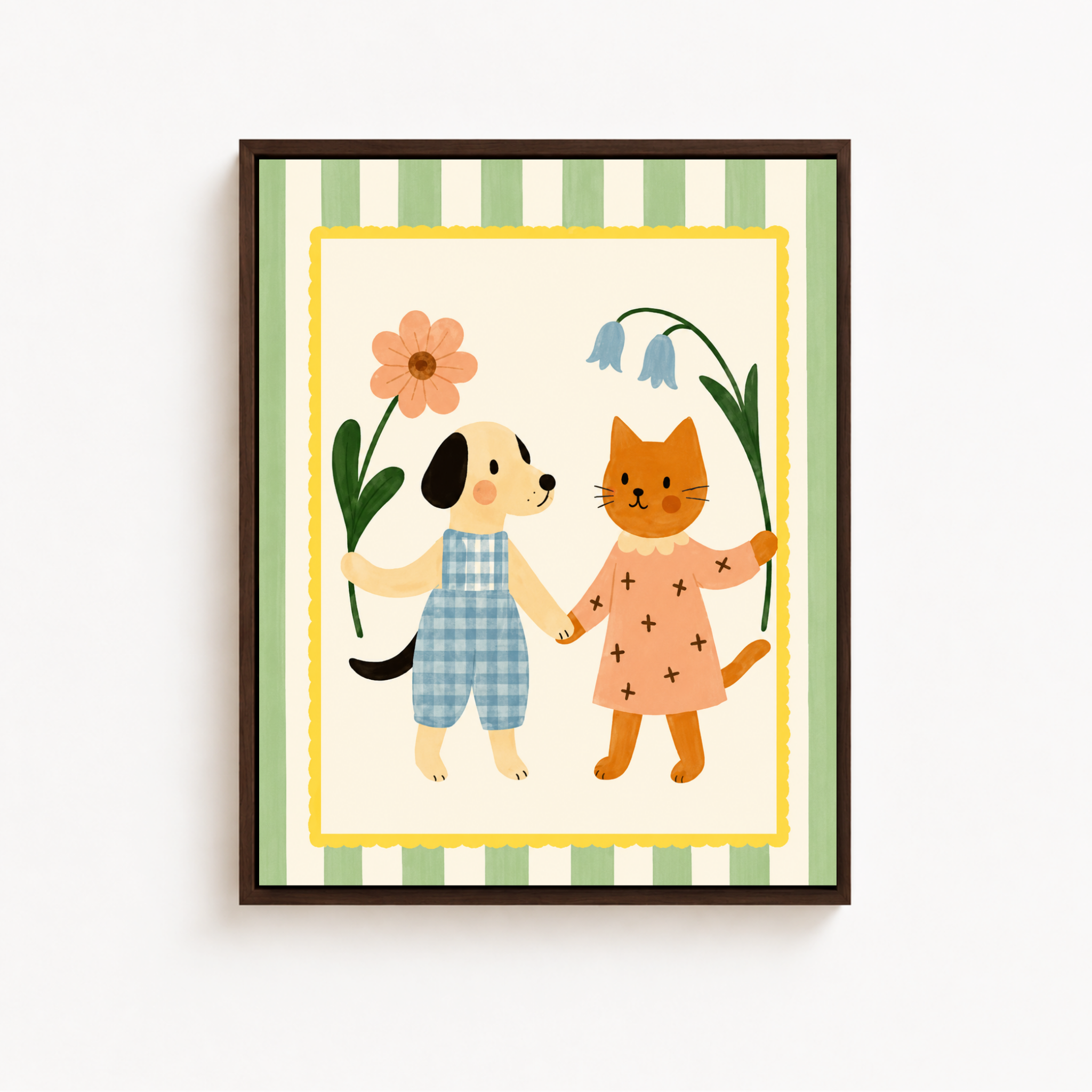 Dog and Cat Friends Canvas Wall Art Aura Canvas