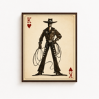 Cowboy King Playing Card Canvas Aura Canvas