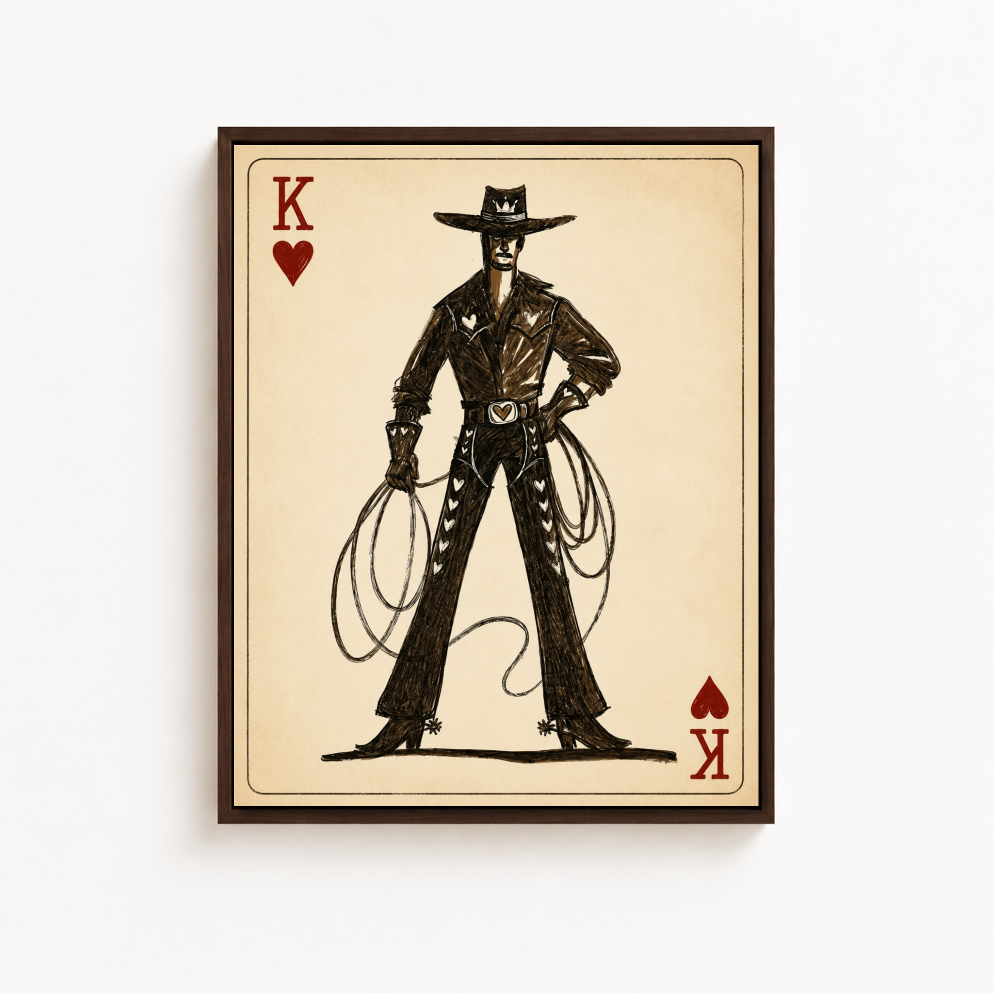 Cowboy King Playing Card Canvas Aura Canvas